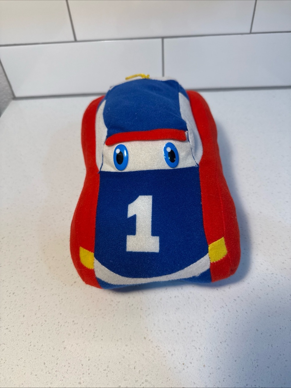 Plush Race Car Toy - Blue & Red Number 1